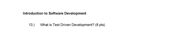 Solved Introduction to Software Development 1.) What is the | Chegg.com
