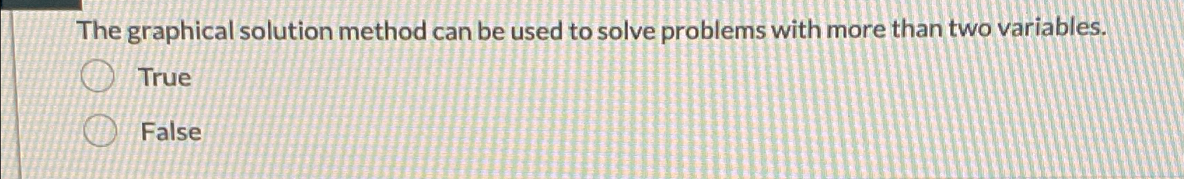 Solved The graphical solution method can be used to solve | Chegg.com