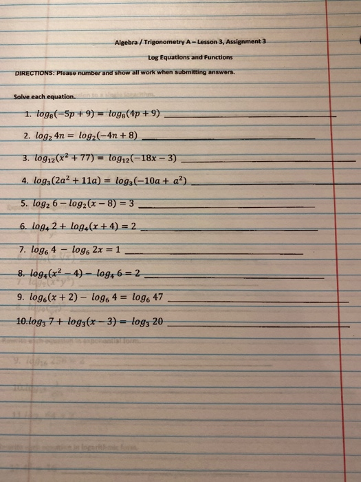 trigonometry assignment 1.30 answer key