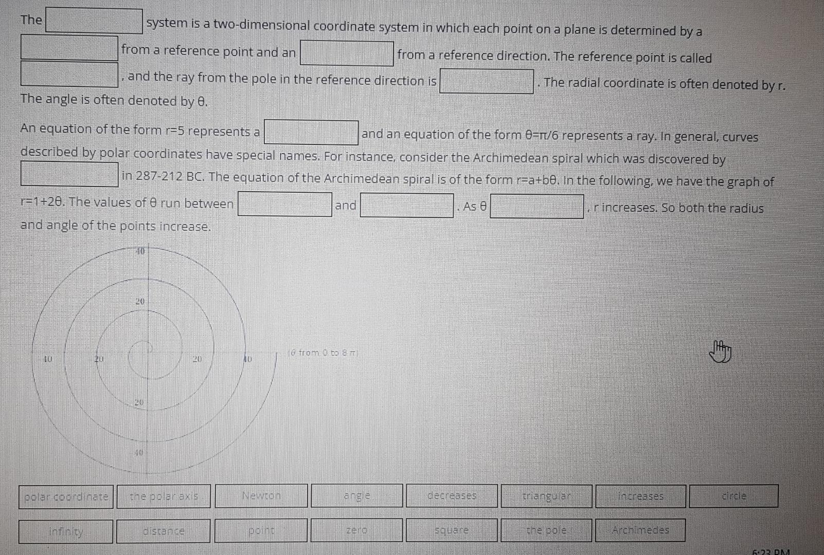 Solved The system is a two-dimensional coordinate system in | Chegg.com