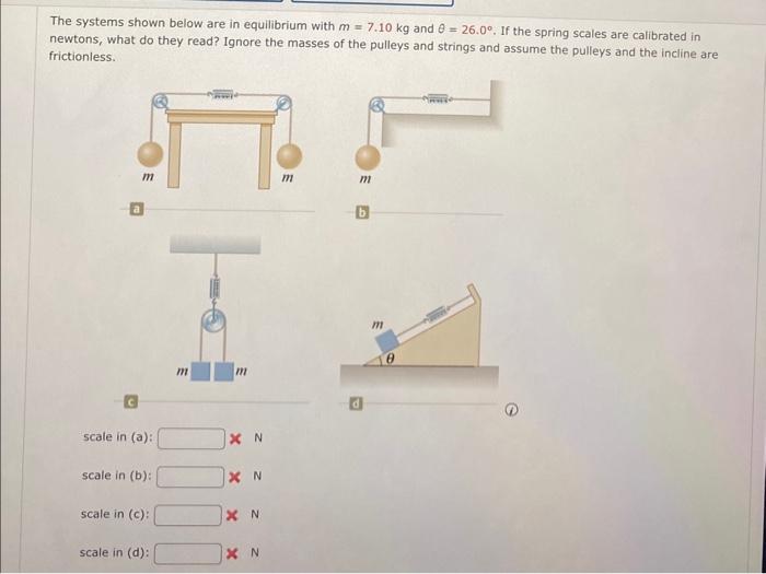 Solved The systems shown below are in equilibrium with