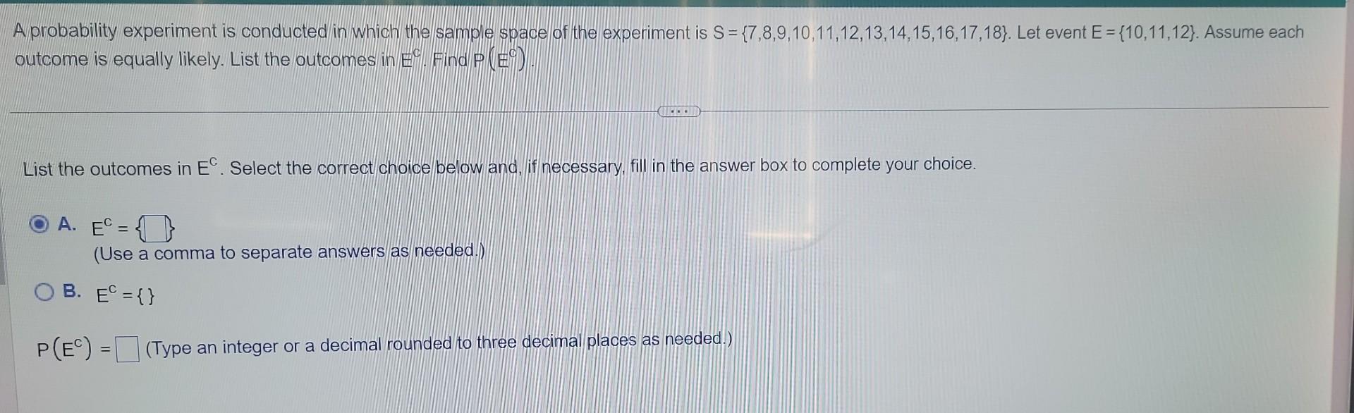 Solved A probability experiment is conducted in which the | Chegg.com