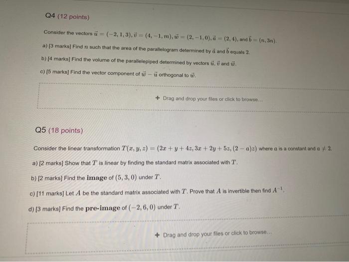 Solved Q4 12 Points Consider The Vectors U 2 1 3 V Chegg Com