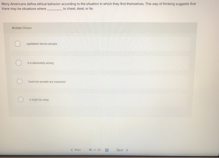 Solved Many Americans define ethical behavior according to | Chegg.com