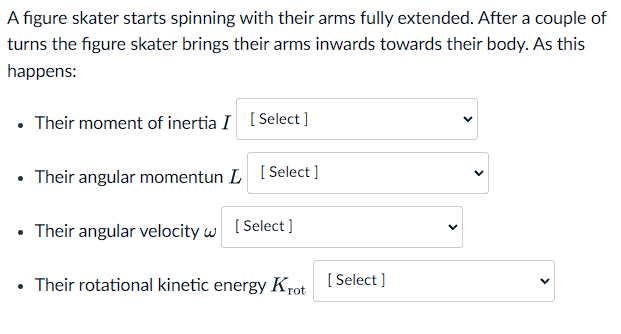 Solved A figure skater starts spinning with their arms fully | Chegg.com