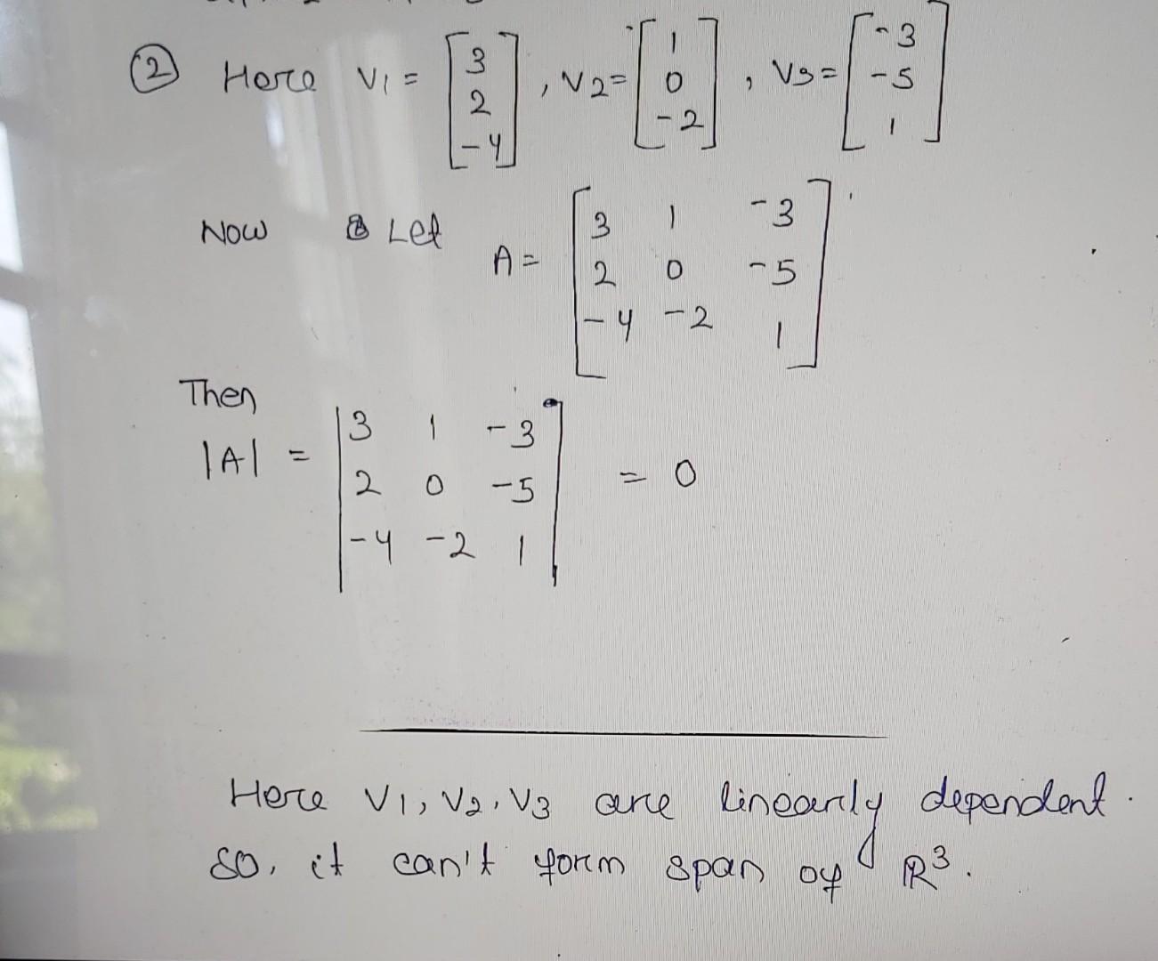 Solved Do the vectors V1 = 2 V₂ 2-11 0 and V3 -31 -5 span | Chegg.com