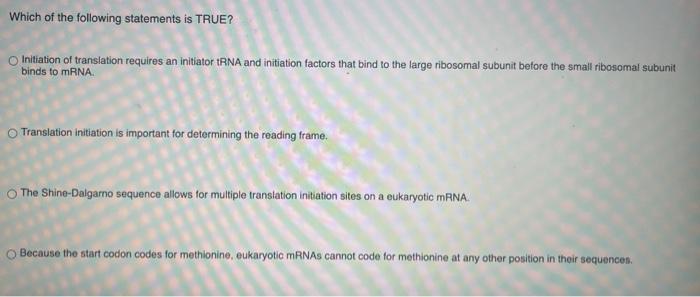 Solved Which Of The Following Is TRUE Of Both Prokaryotic | Chegg.com