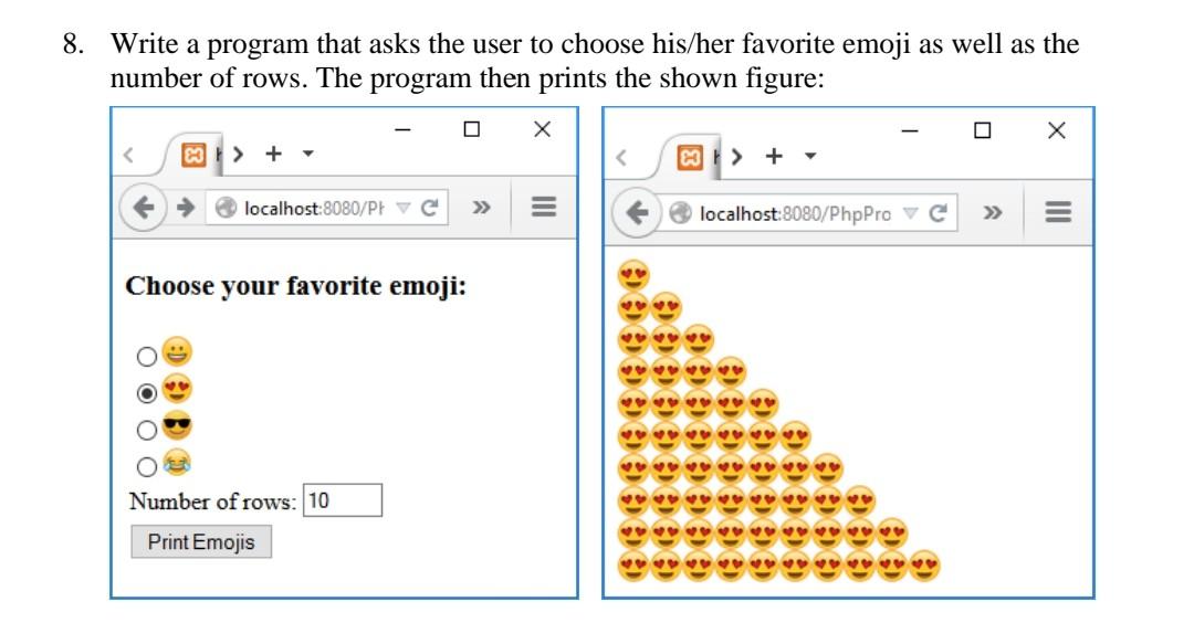 Solved 8. Write a program that asks the user to choose | Chegg.com
