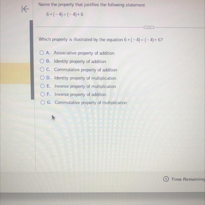 Solved Name the property that justifies the following