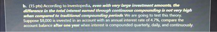 Solved B. (15 Pts) According To Investopedia, Even With Very | Chegg.com