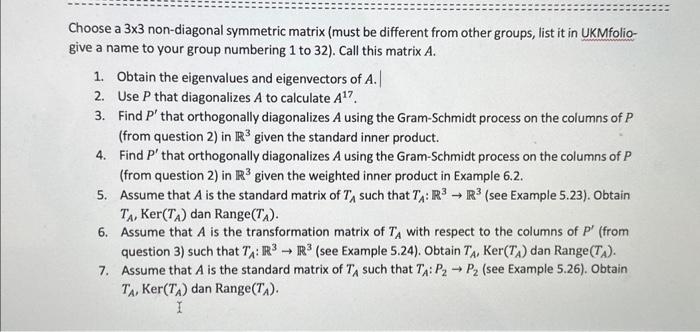 Solved Q1, 2 & 3Matrix A :[2 3 1][3 2 0][1 0 2] | Chegg.com