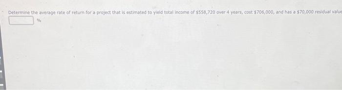 Solved Determine the average rate of return for a project | Chegg.com