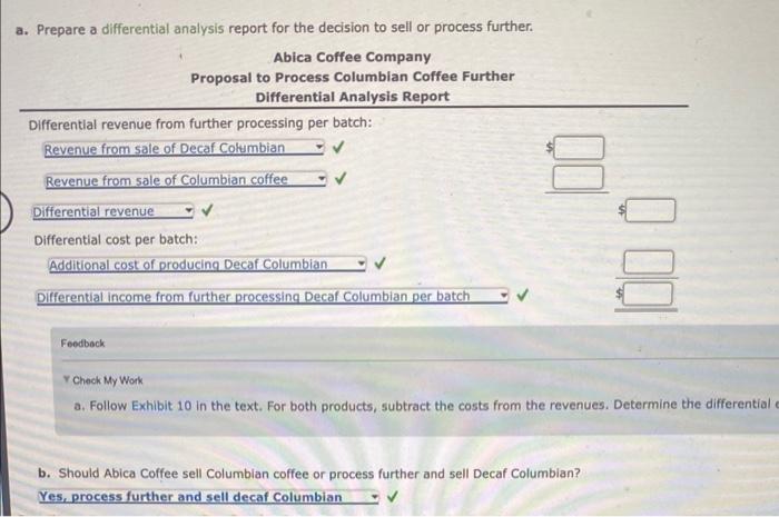 Solved a. Prepare a differential analysis report for the | Chegg.com