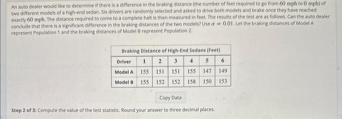 Solved An Auto Dealer Would Like To Determine If There Is A | Chegg.com