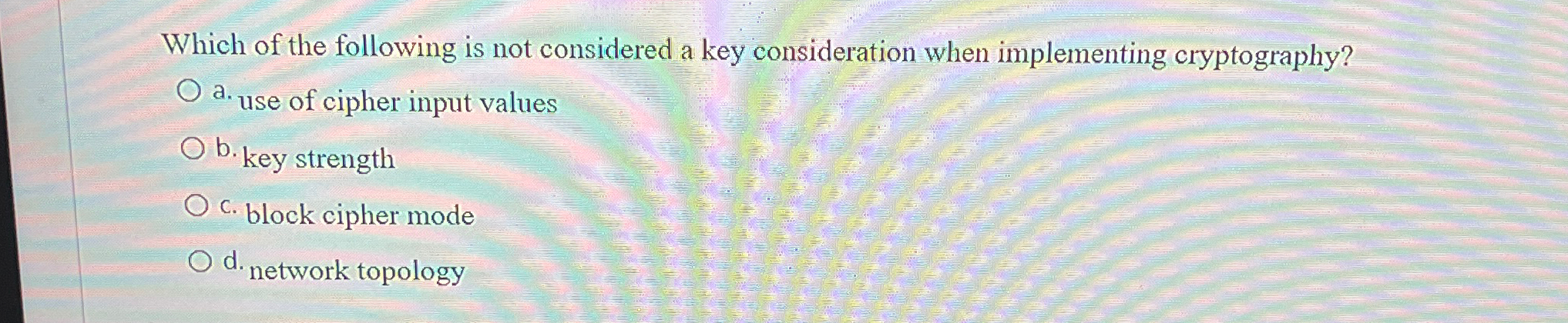 Solved Which of the following is not considered a key | Chegg.com
