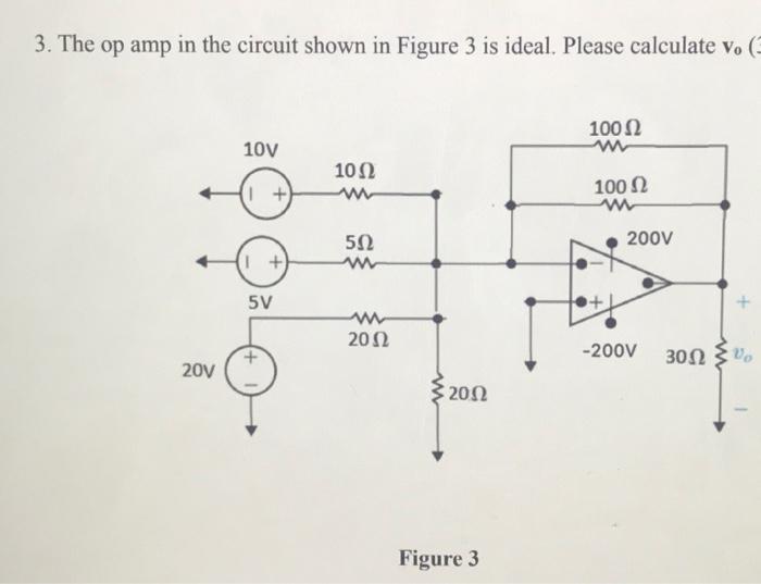 Solved 3. The op amp in the circuit shown in Figure 3 is | Chegg.com