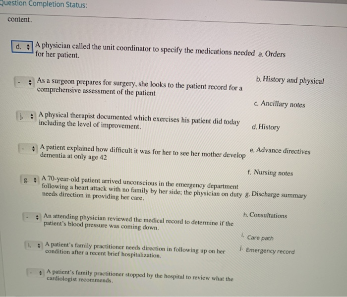 Solved Question Completion Status: content. d. A physician | Chegg.com