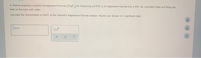 Solved A chemist prepares a solution of magnesium fluoride | Chegg.com