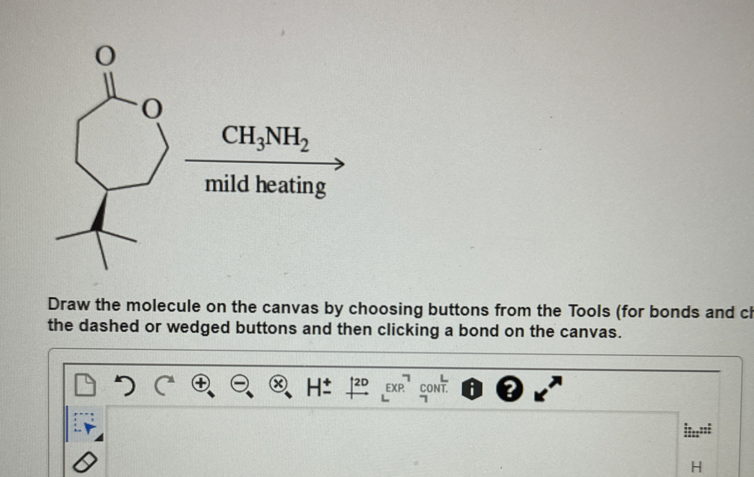 Solved Draw the molecule on the canvas by choosing buttons | Chegg.com