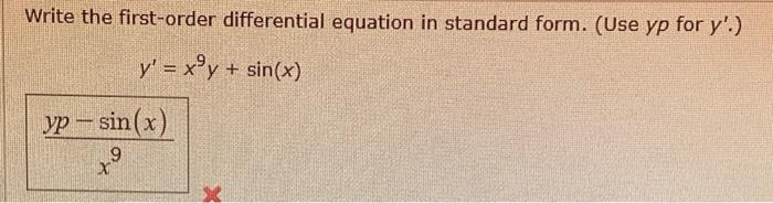 Solved Write the first-order differential equation in | Chegg.com