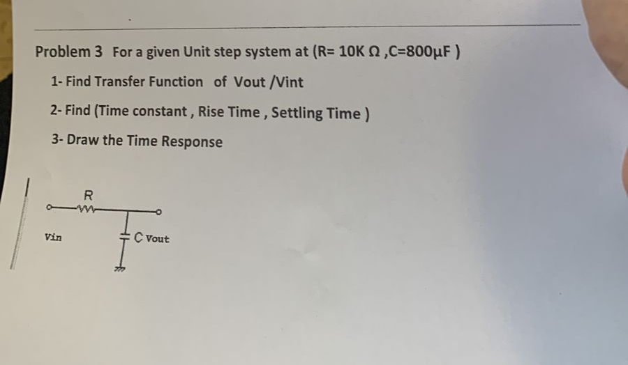 Solved Problem 3 ﻿For a given Unit step system at | Chegg.com