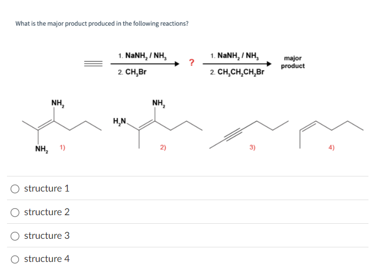 Solved What is the major product produced in the following | Chegg.com