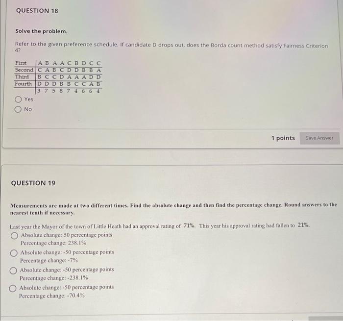 Solved QUESTION 18 Solve the problem Refer to the given | Chegg.com