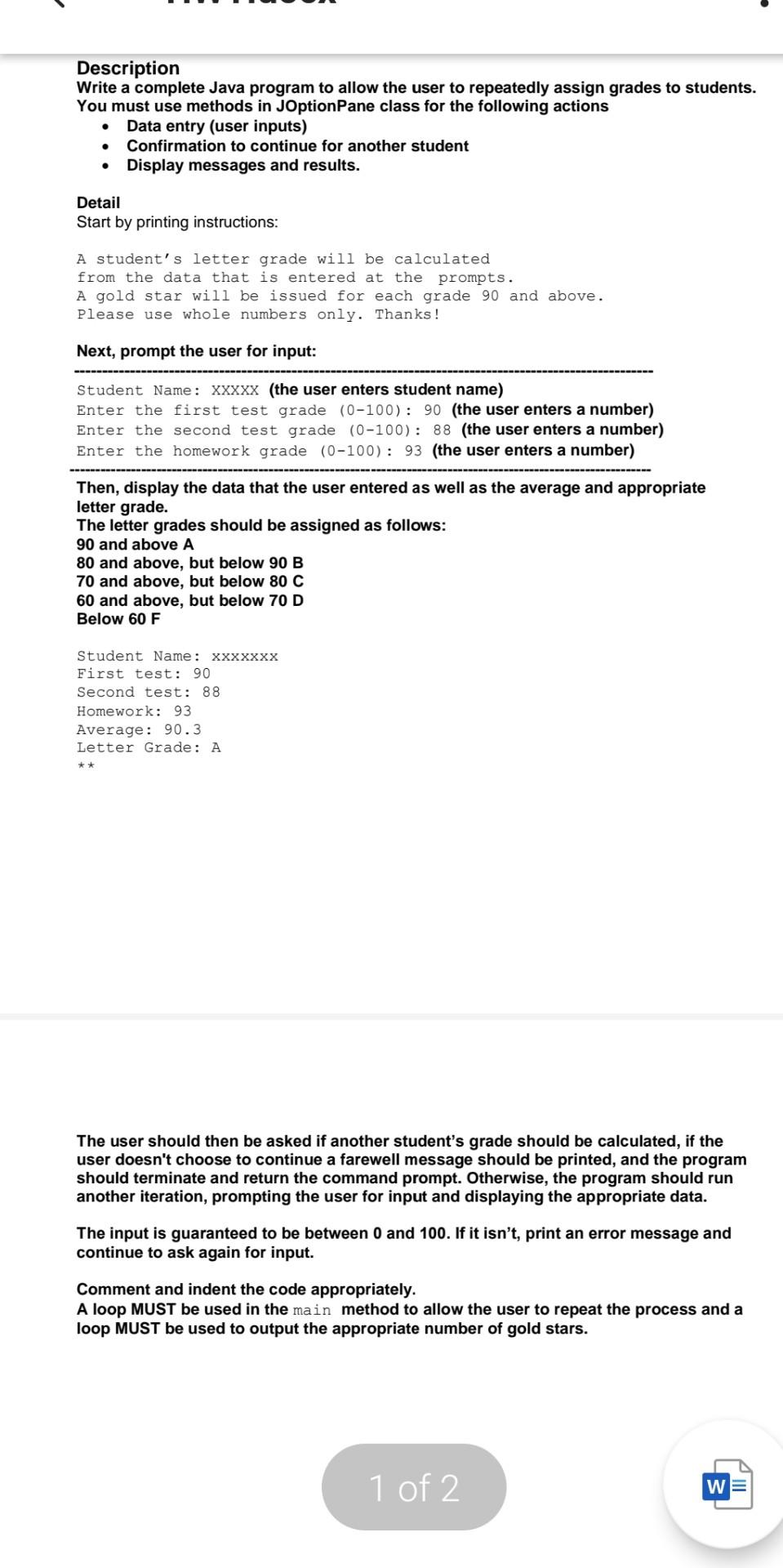 Solved Description Write a complete Java program to allow | Chegg.com