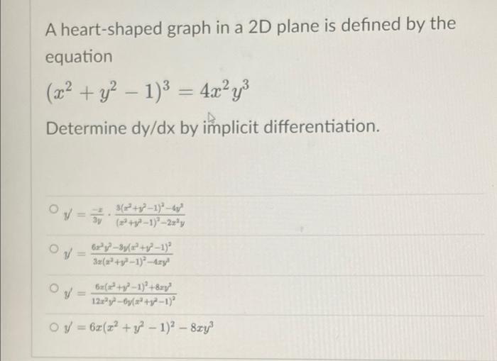 Solved a heart shaped graph in a 2d plane is defined by the | Chegg.com