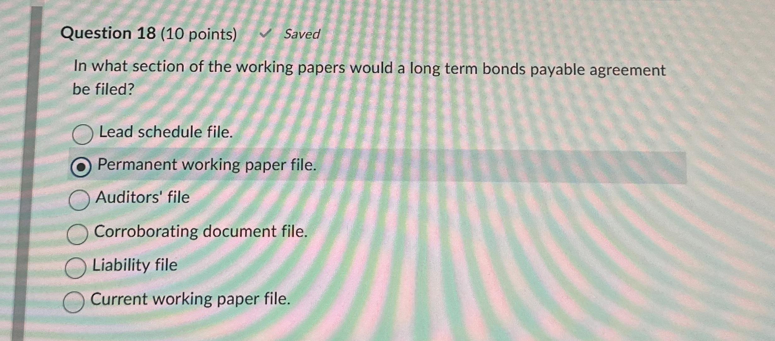 Solved Question 18 (10 ﻿points) ﻿SavedIn what section of | Chegg.com