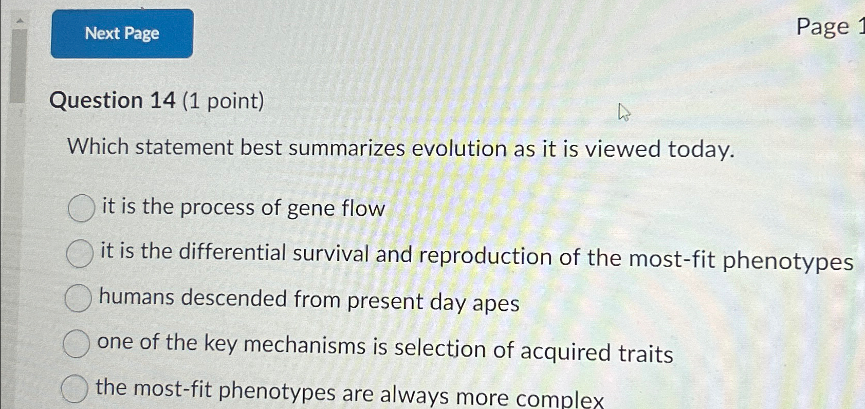 Solved Question 14 (1 ﻿point)Which statement best summarizes | Chegg.com