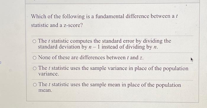 Solved Which of the following is a fundamental difference | Chegg.com