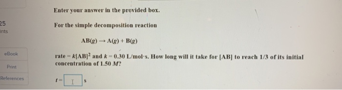 Solved Enter your answer in the provided box. For the simple | Chegg.com