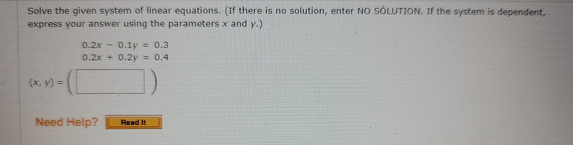 Solved Solve the given system of linear equations. (If there | Chegg.com