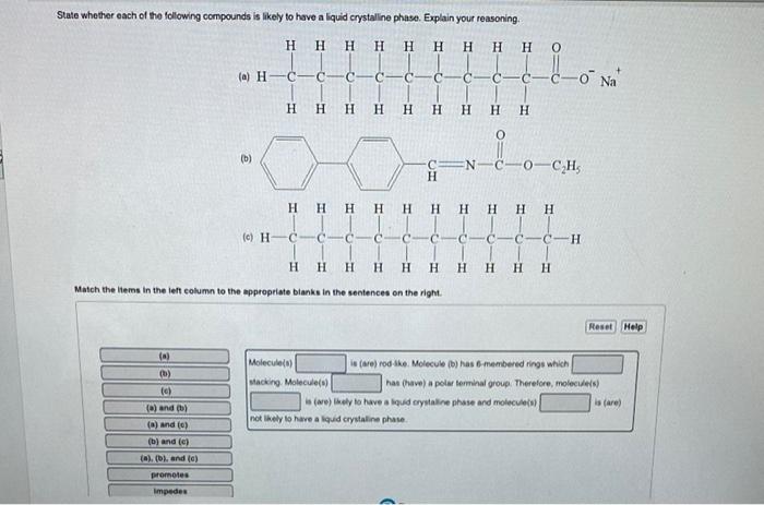 Solved State whether each of the following compounds is | Chegg.com