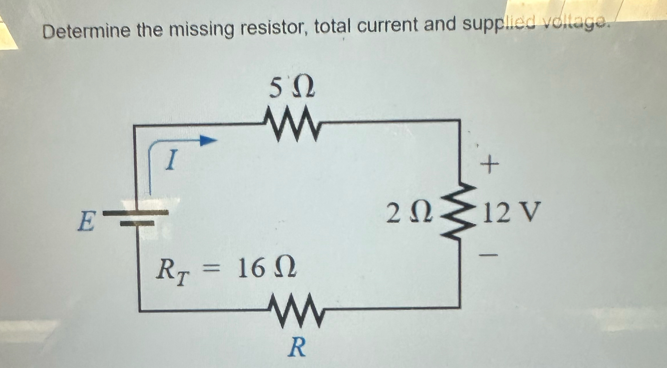Solved Determine the missing resistor, total current and | Chegg.com
