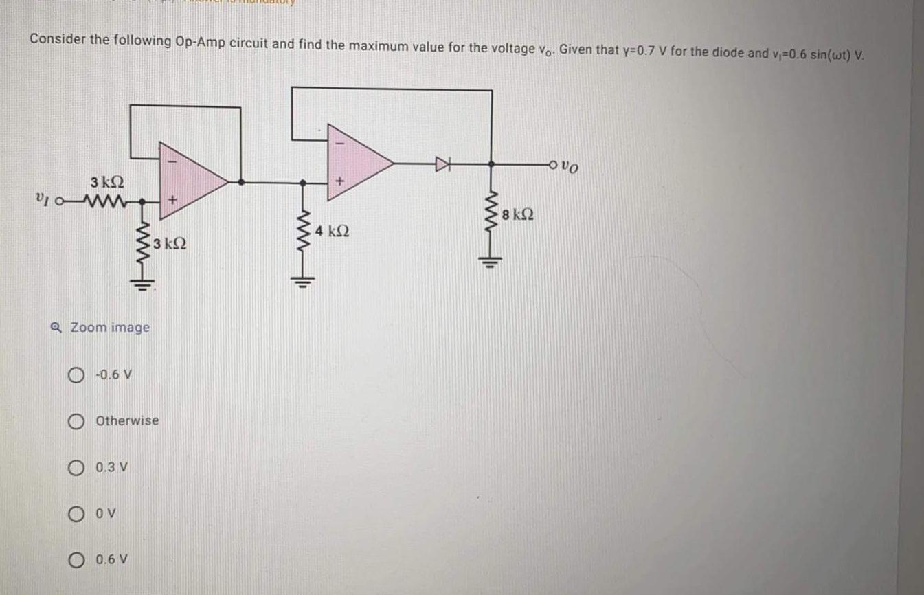 Solved Consider the following Op-Amp circuit and find the | Chegg.com