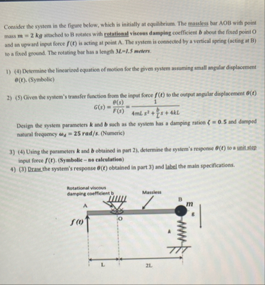 Solved Consider the system in the figure below, which is | Chegg.com