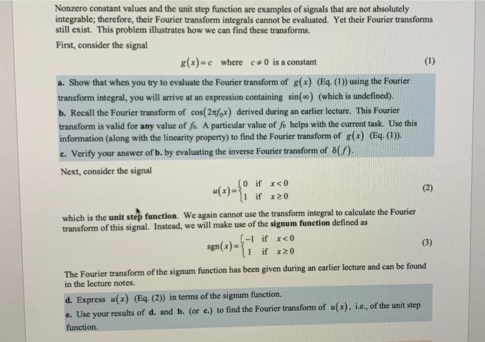 Solved Nonzero constant values and the unit step function | Chegg.com