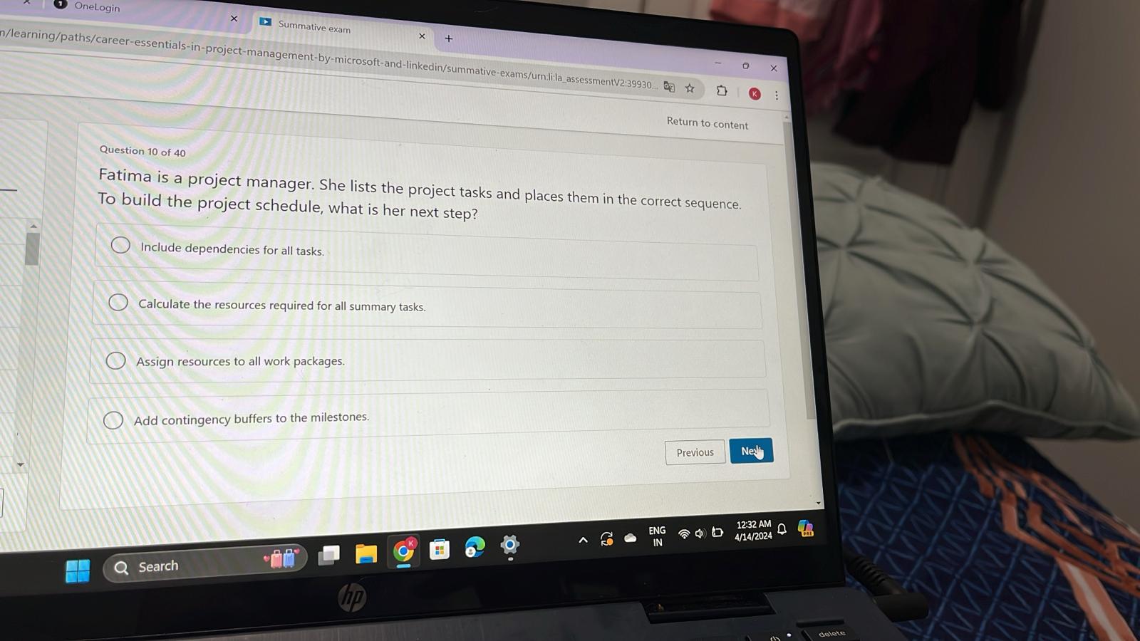 Solved Question 10 ﻿of 40Fatima is a project manager. She | Chegg.com