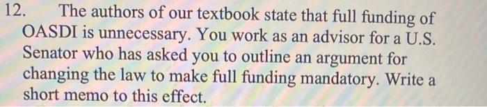 Solved 12. The authors of our textbook state that full | Chegg.com