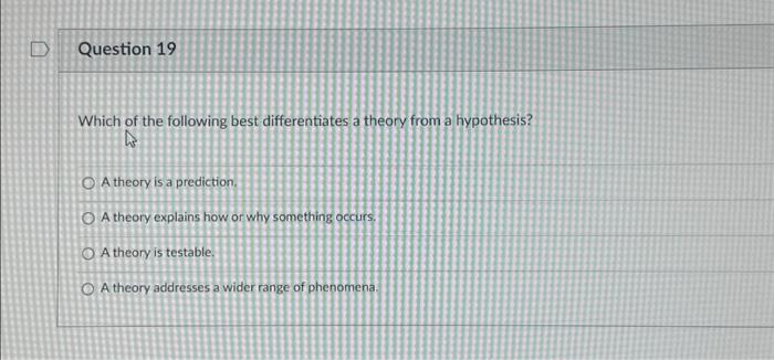 D Question 19 Which of the following best | Chegg.com