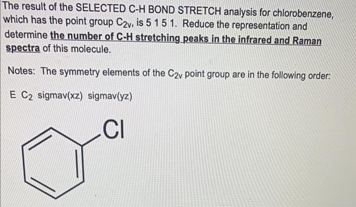 Solved The result of the SELECTED C-H BOND STRETCH analysis | Chegg.com