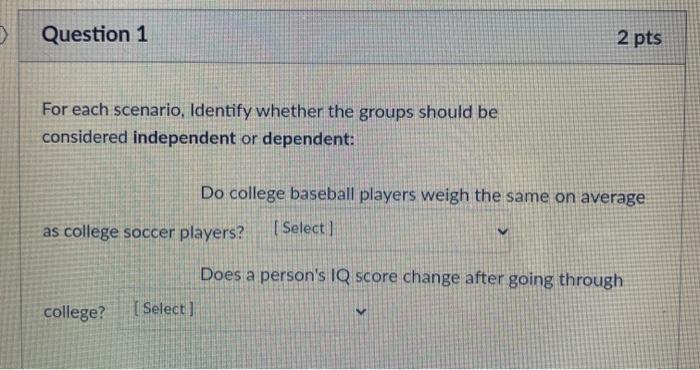 Solved Question 2 2 pts Which of the following sets of | Chegg.com
