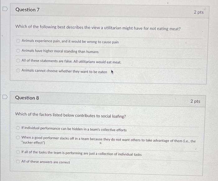 Solved Question 7 2 pts Which of the following best