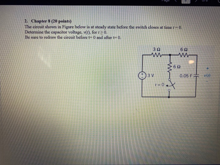 Solved 2. Chapter 8 (20 points) The circuit shown in Figure | Chegg.com