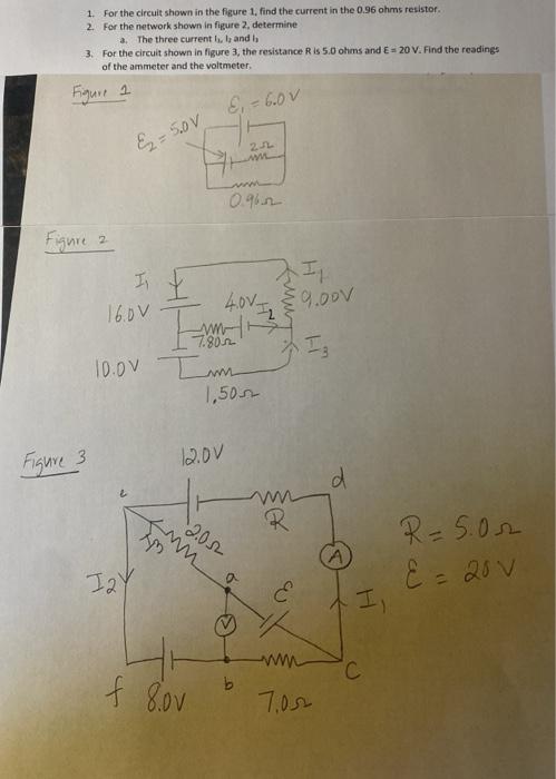 Solved 1. For the circuit shown in the figure 1. find the | Chegg.com