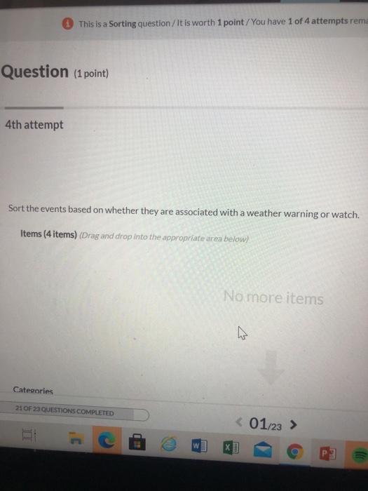 Solved This is a Sorting question/It is worth 1 point / You | Chegg.com