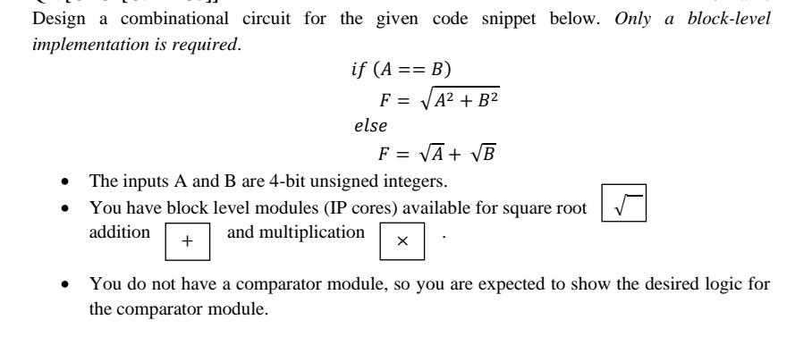 Solved Design a combinational circuit for the given code | Chegg.com