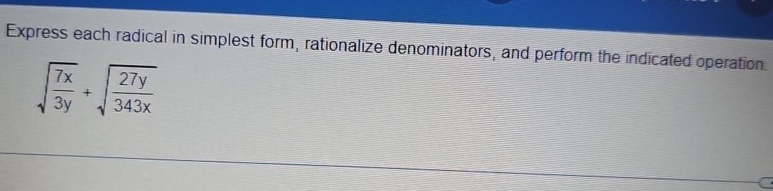 Express each radical in simplest form, rationalize | Chegg.com